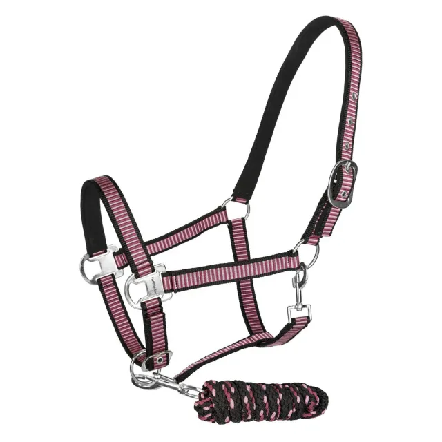 TuffRider Breakaway Nylon halster zwart-wijn met leadrope padded