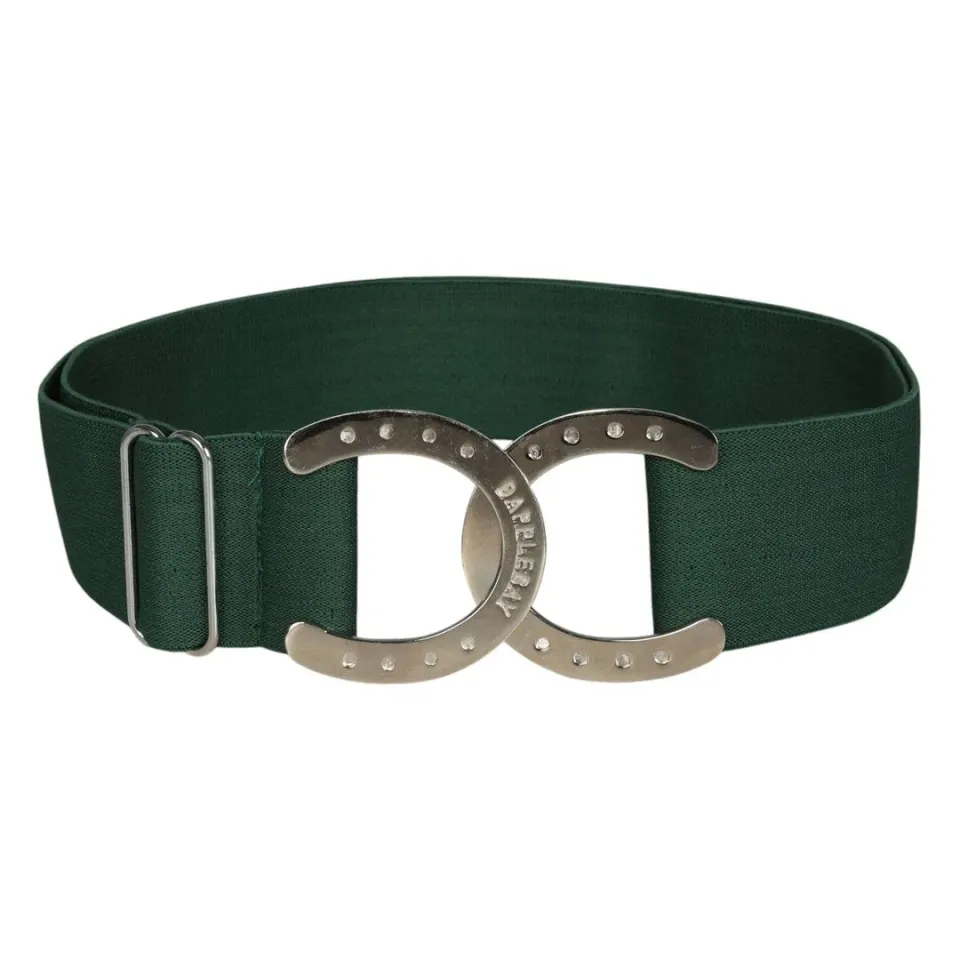 Dapplebay Horse Shoe elastische riem evergreen zilver 24-48 inch