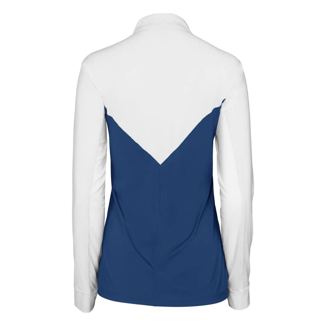 Dapplebay Lady 1/4 Zip wedstrijdshirt wit-navy