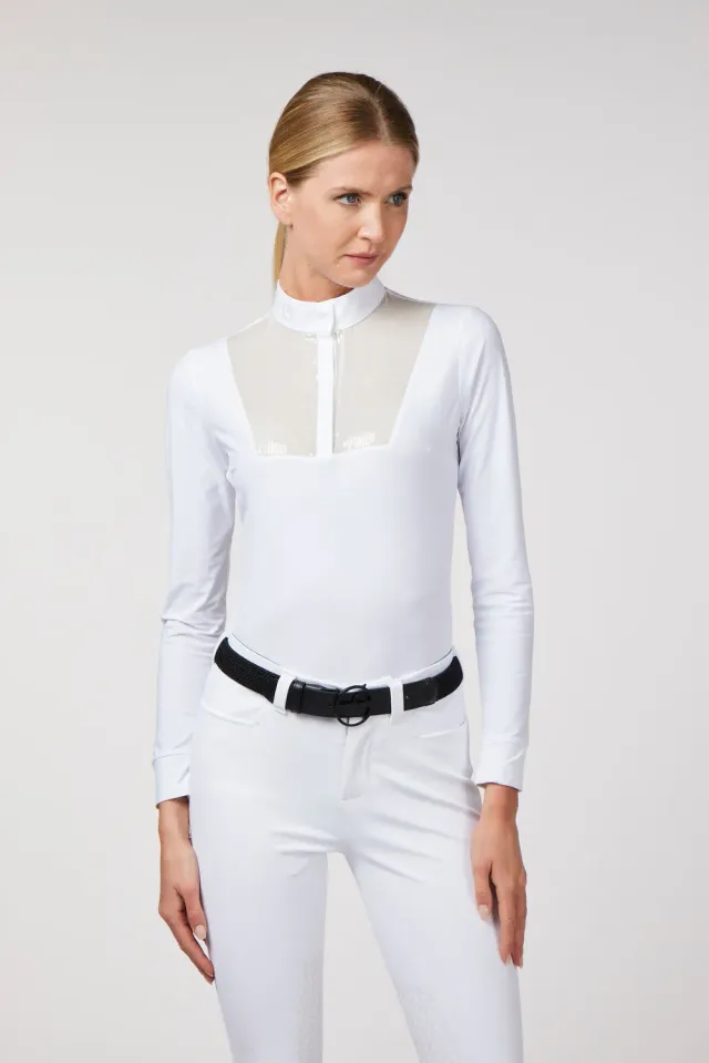 Vestrum Nigata wedstrijdshirt lange mouw dames wit pailletten