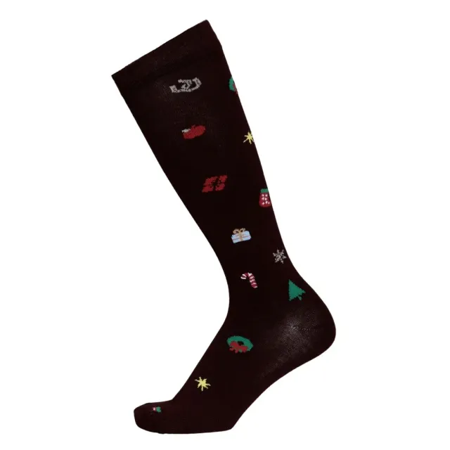 Dapplebay Holiday Charms bootsokken Dark Bay dames zacht