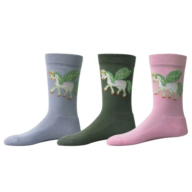 TuffRider Unicorn kindersokken 3-pack stretch