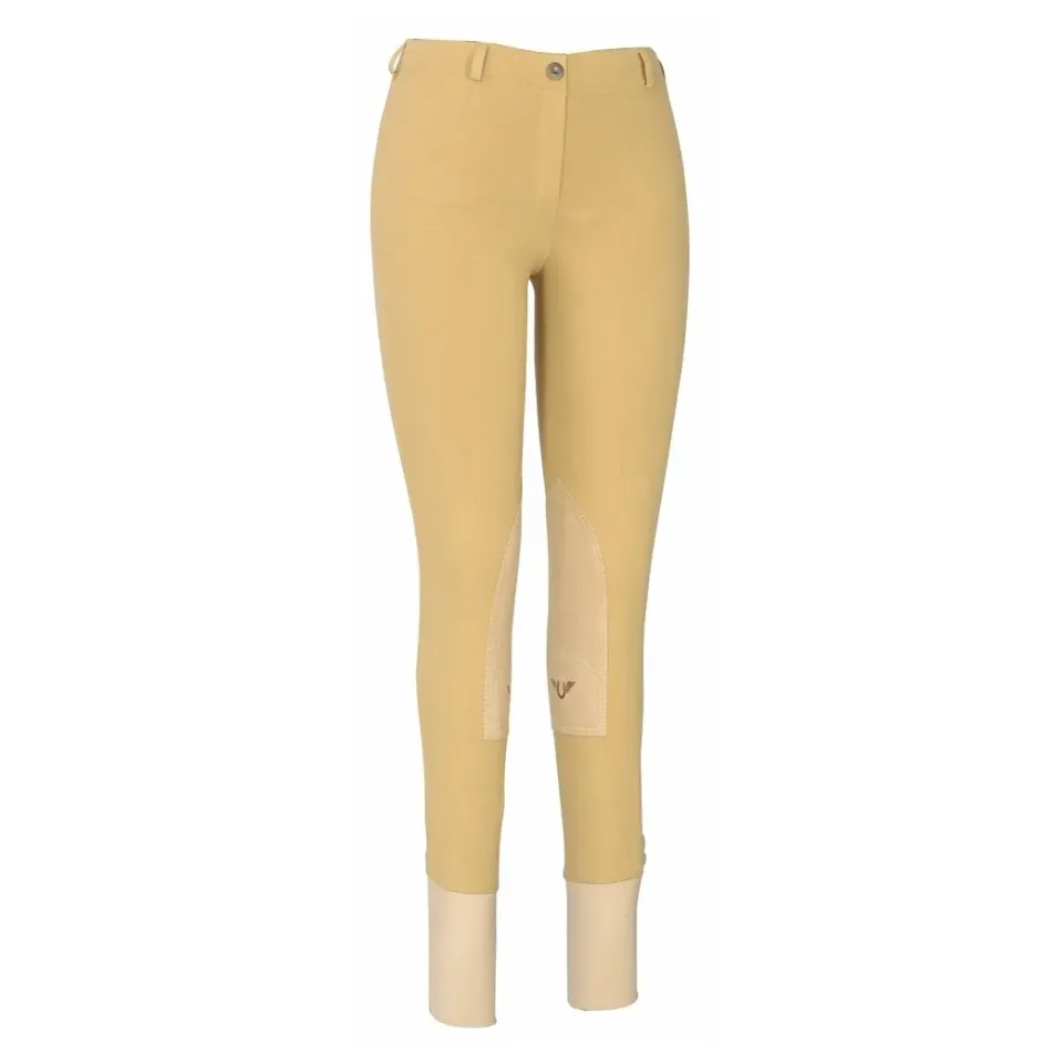 TuffRider Ladies Cotton Lowrise Pull-On Knee Patch rijbroek zwart katoen