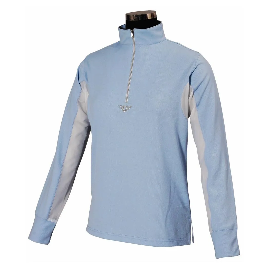 TuffRider Ventilated kinder rijshirt navy S lange mouw