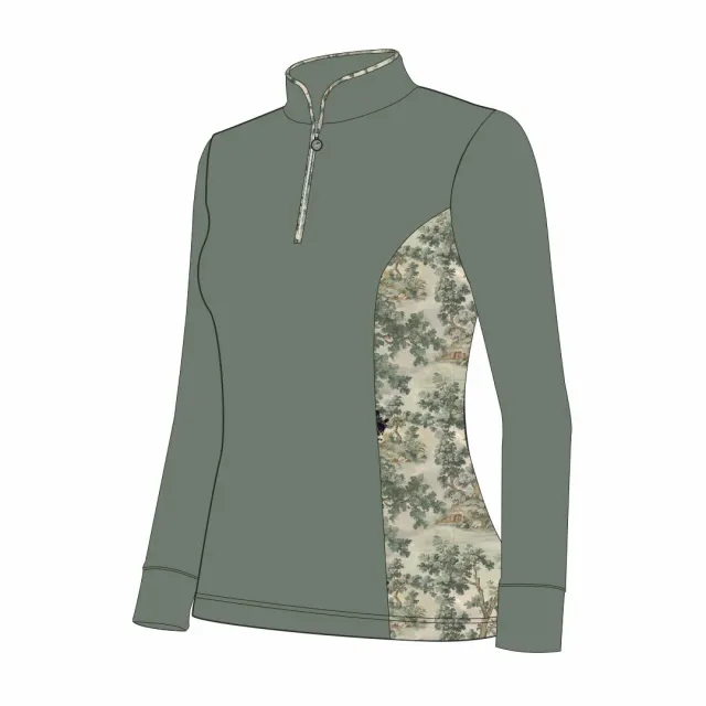 Dapplebay Grace 1/4 zip rijshirt rosemary sunshirt