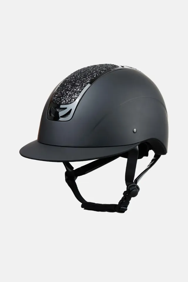 Horze Arix II rijhelm kristallen all black 52-54
