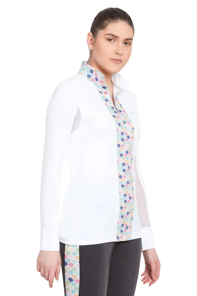 TuffRider Iris EquiCool zonneshirt dames wit-print 3XL