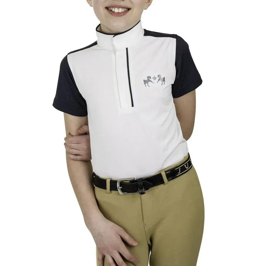 Equine Couture Magda EquiCool wedstrijdshirt kids wit navy
