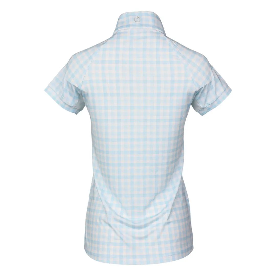 Dapplebay Gingham 1/4 Zip rijtop blauw/wit