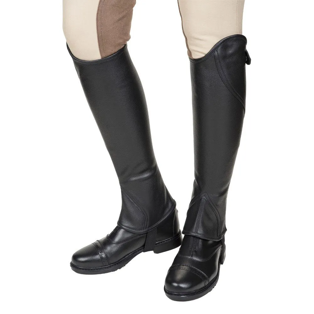 TuffRider Belmont leren halve chaps zwart dames leer