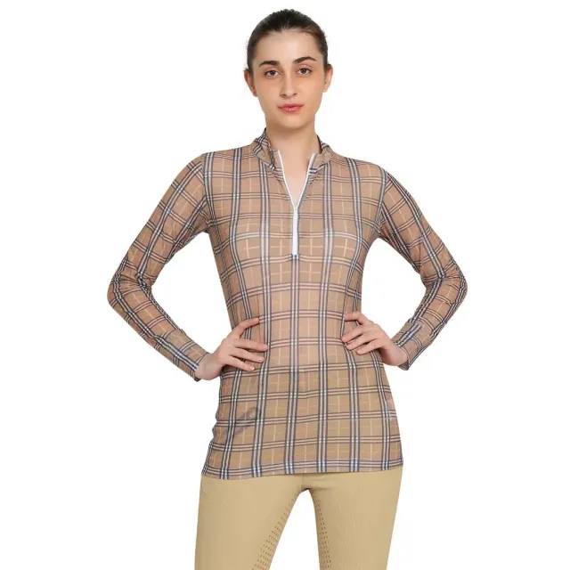Equine Couture Melanie rijshirt Safari Plaid UV
