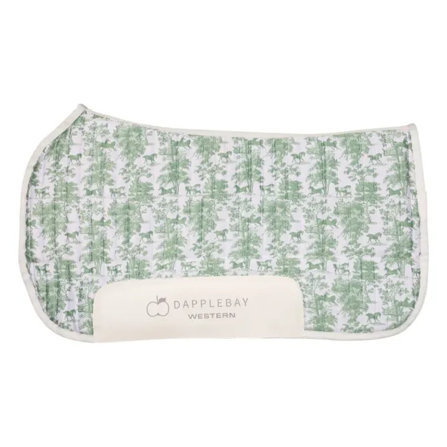 Dapplebay Equestrian Toile western zadelpad Groen-Wit vilt