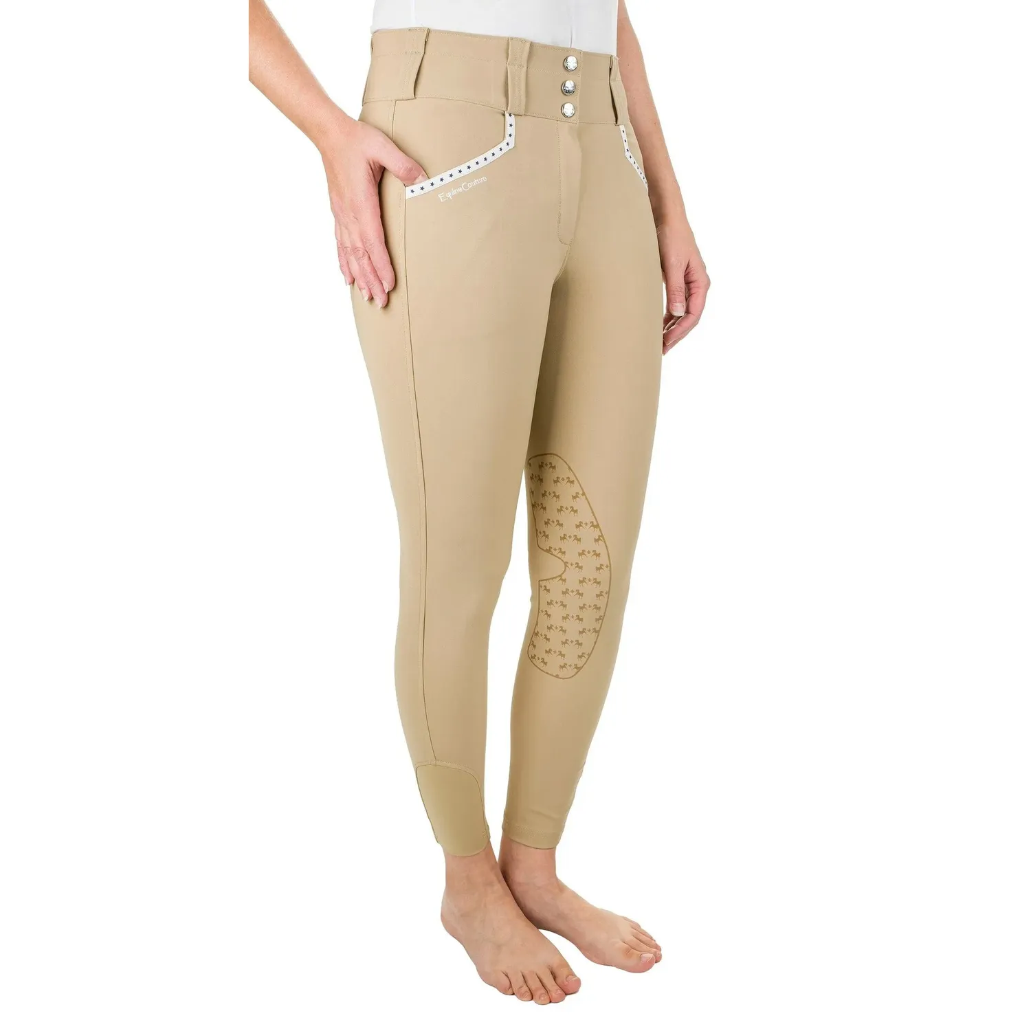 Equine Couture Nicole Knee Patch rijbroek Charcoal stretch