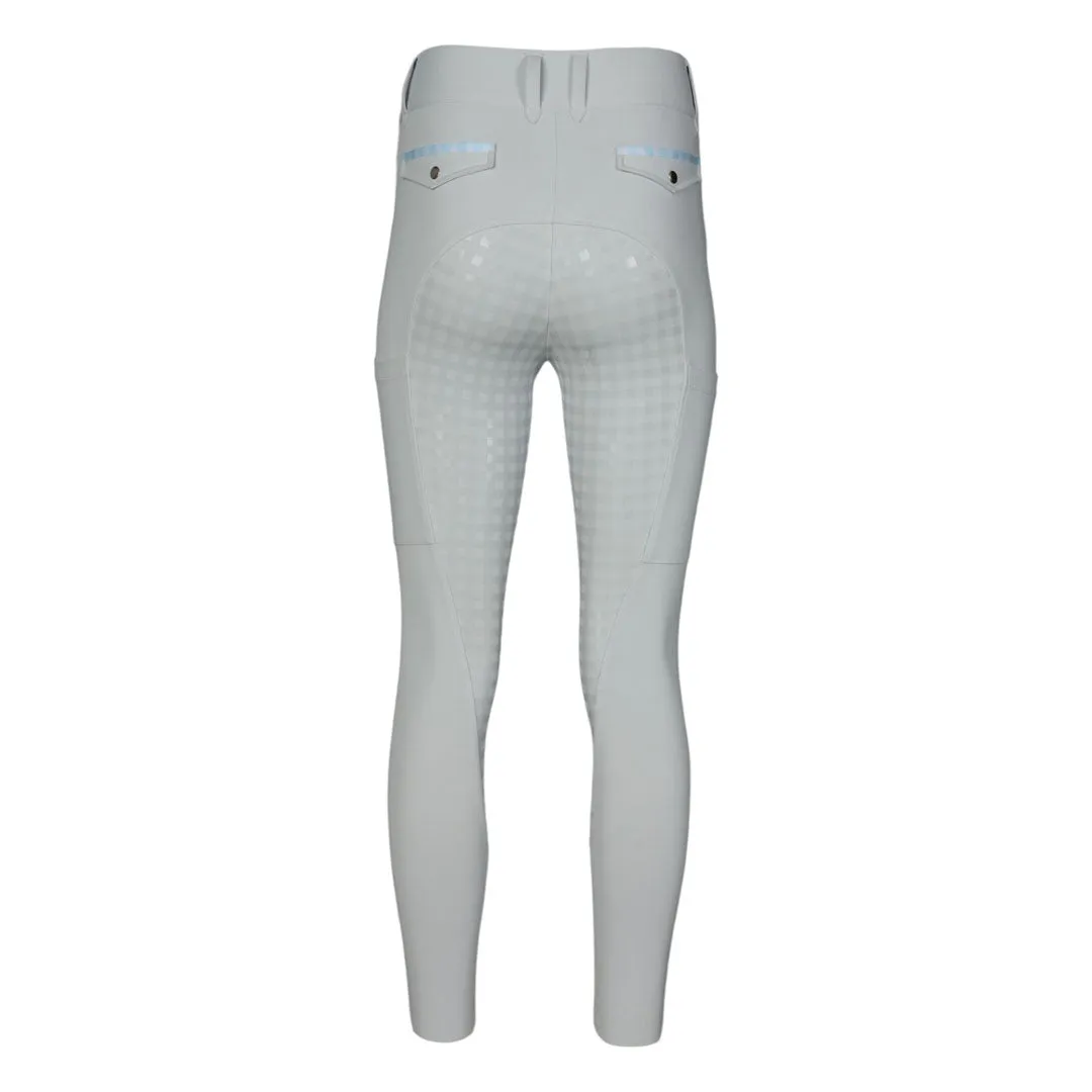 Dapplebay Gingham Compression rijbroek full seat lichtgrijs