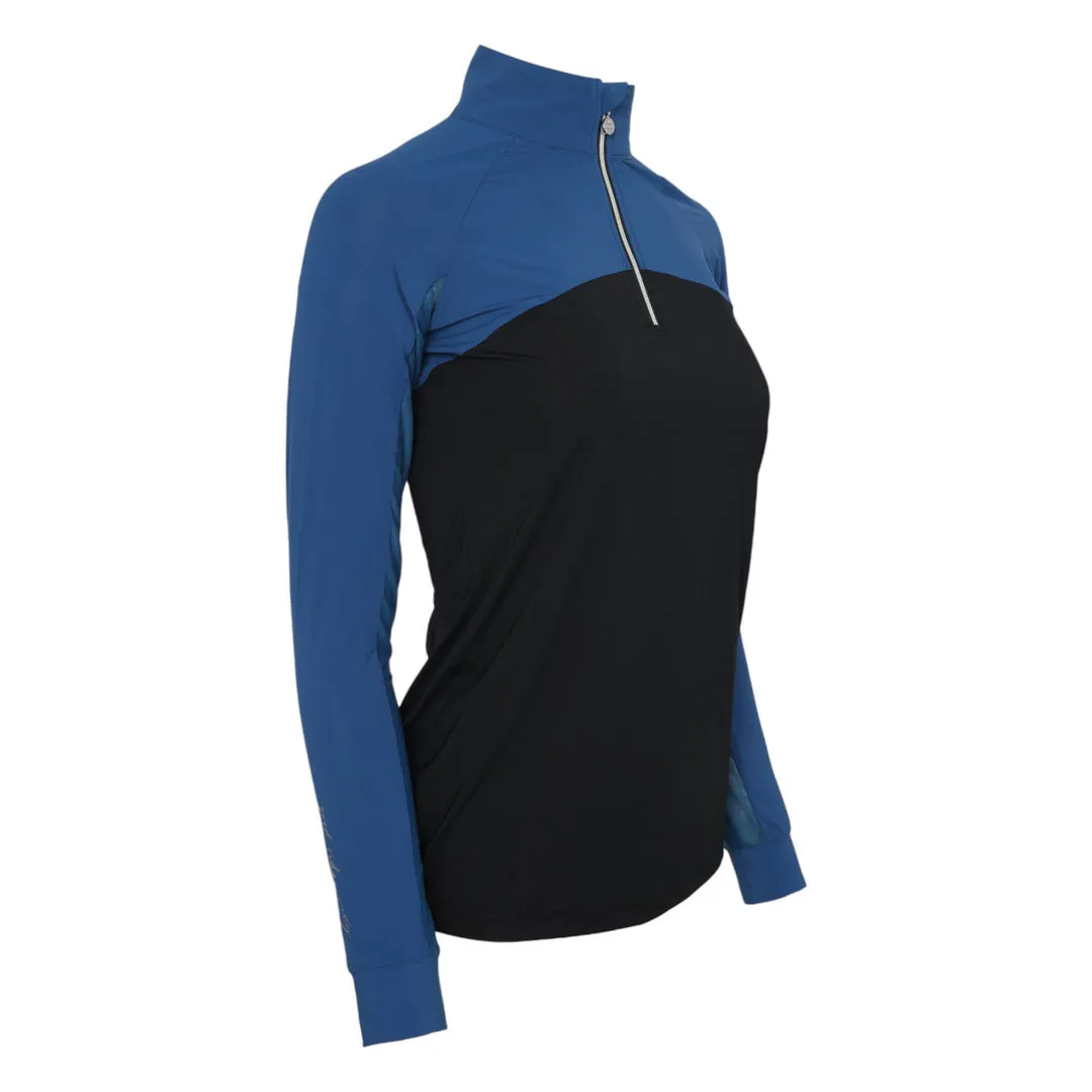 Dapplebay Lady Rijshirt 1/4 Zip Navy/Black Ice-Feel