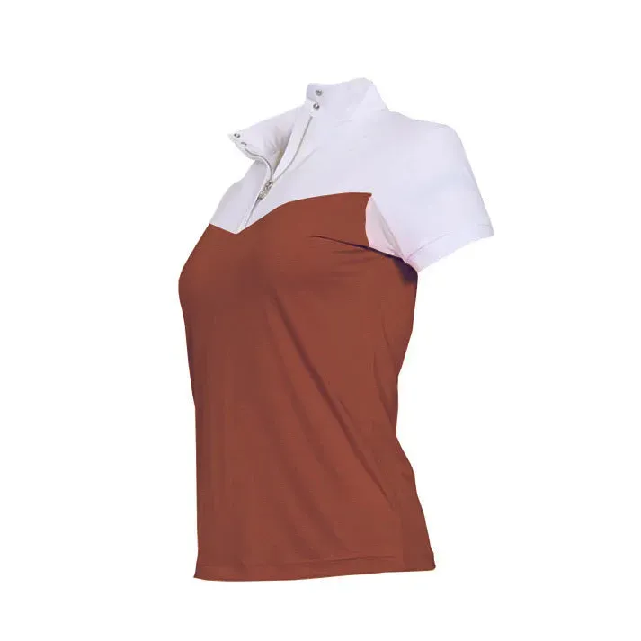 JPC Equestrian Dapplebay Lady 1/4 Zip wedstrijdshirt roest