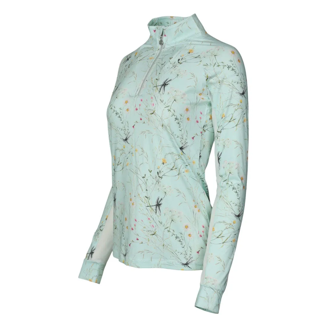 Dapplebay Dragonfly Meadow 1/4 Zip rijshirt groen lichtgewicht