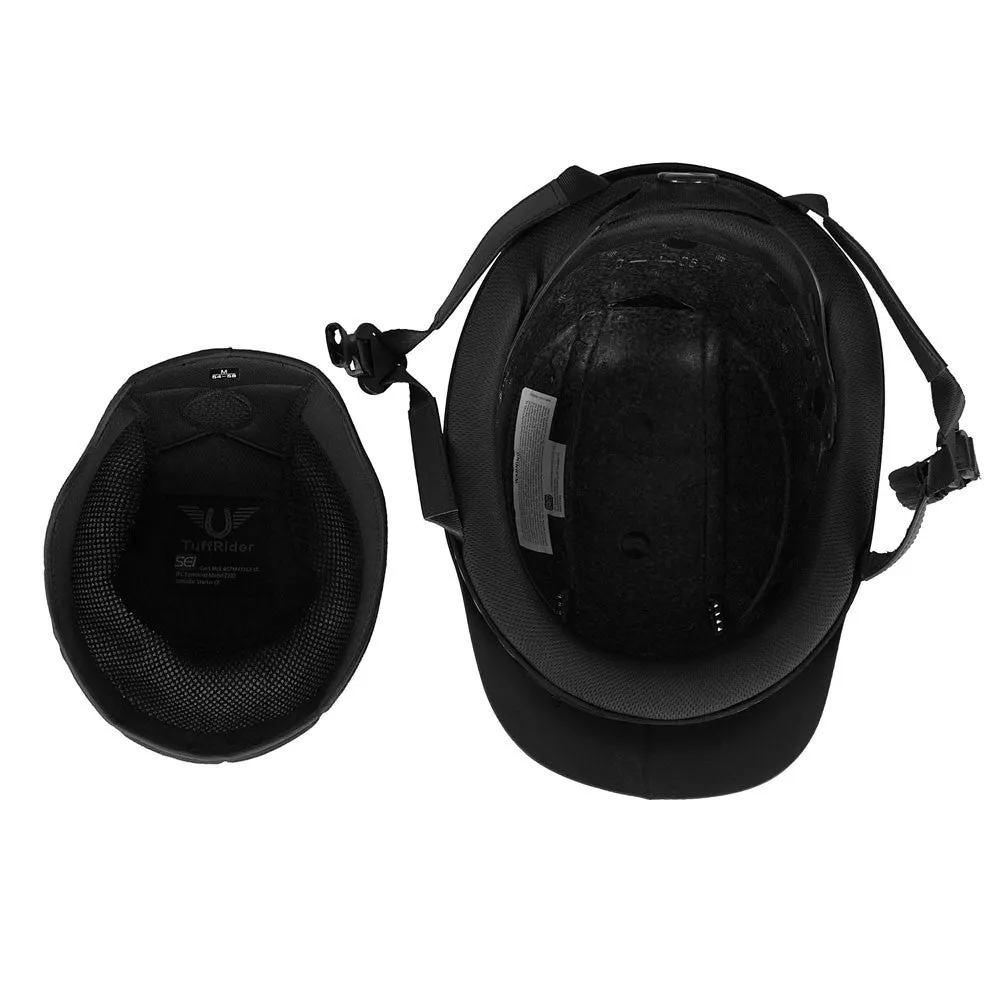 TuffRider Starter rijhelm zwart carbon ventilatie S M L