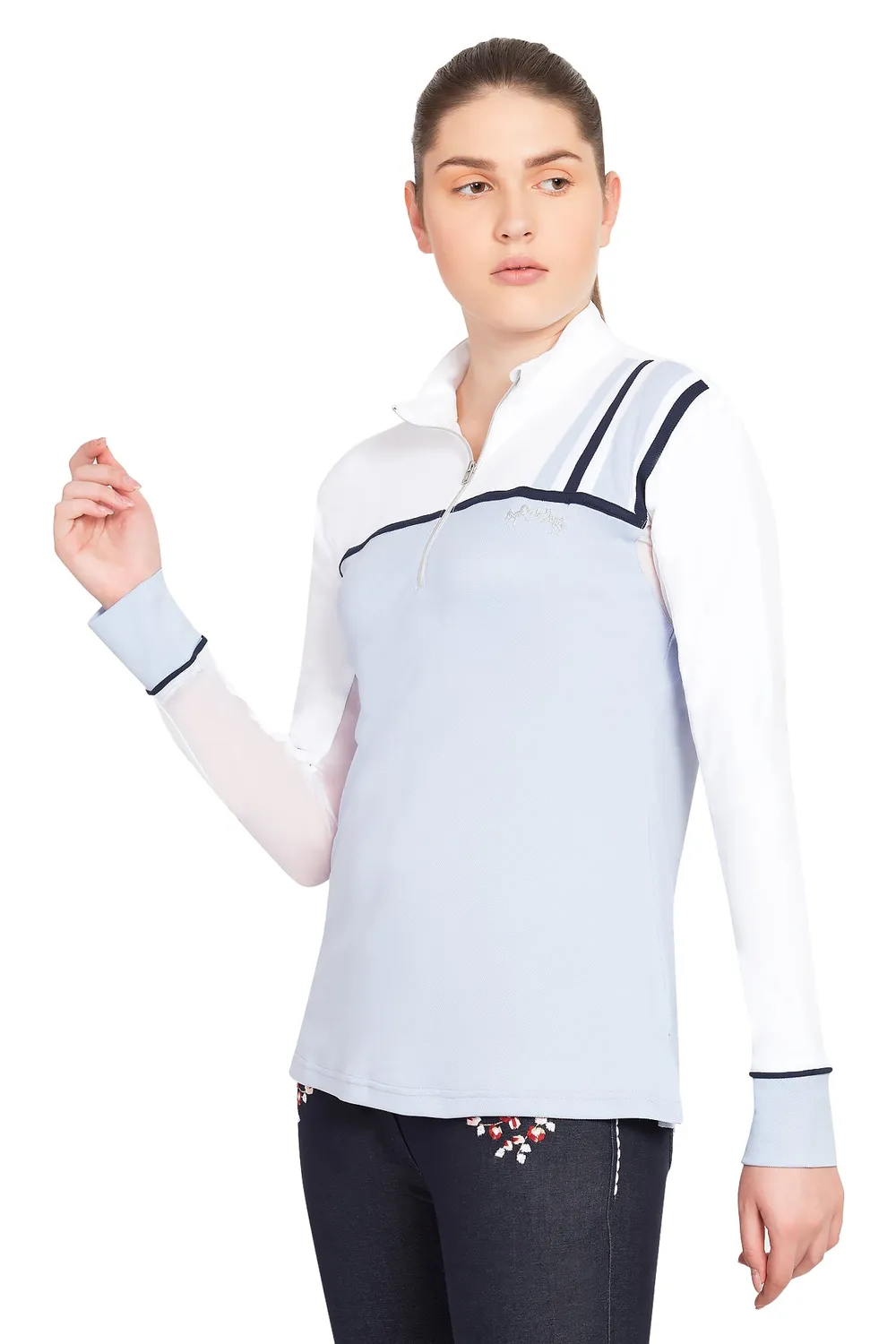 Equine Couture Nicole EquiCool wedstrijdshirt wit roze