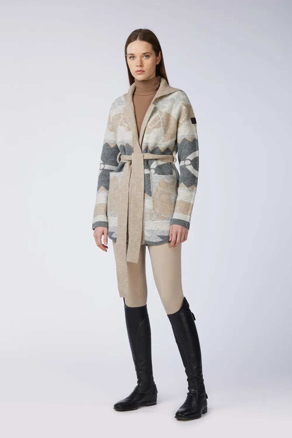 Vestrum Kiel vest dames Black camel met riem all-over