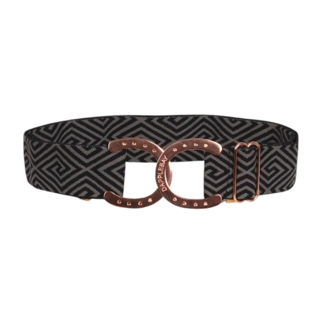 Dapplebay Horse Shoe Key riem grafiet elastisch