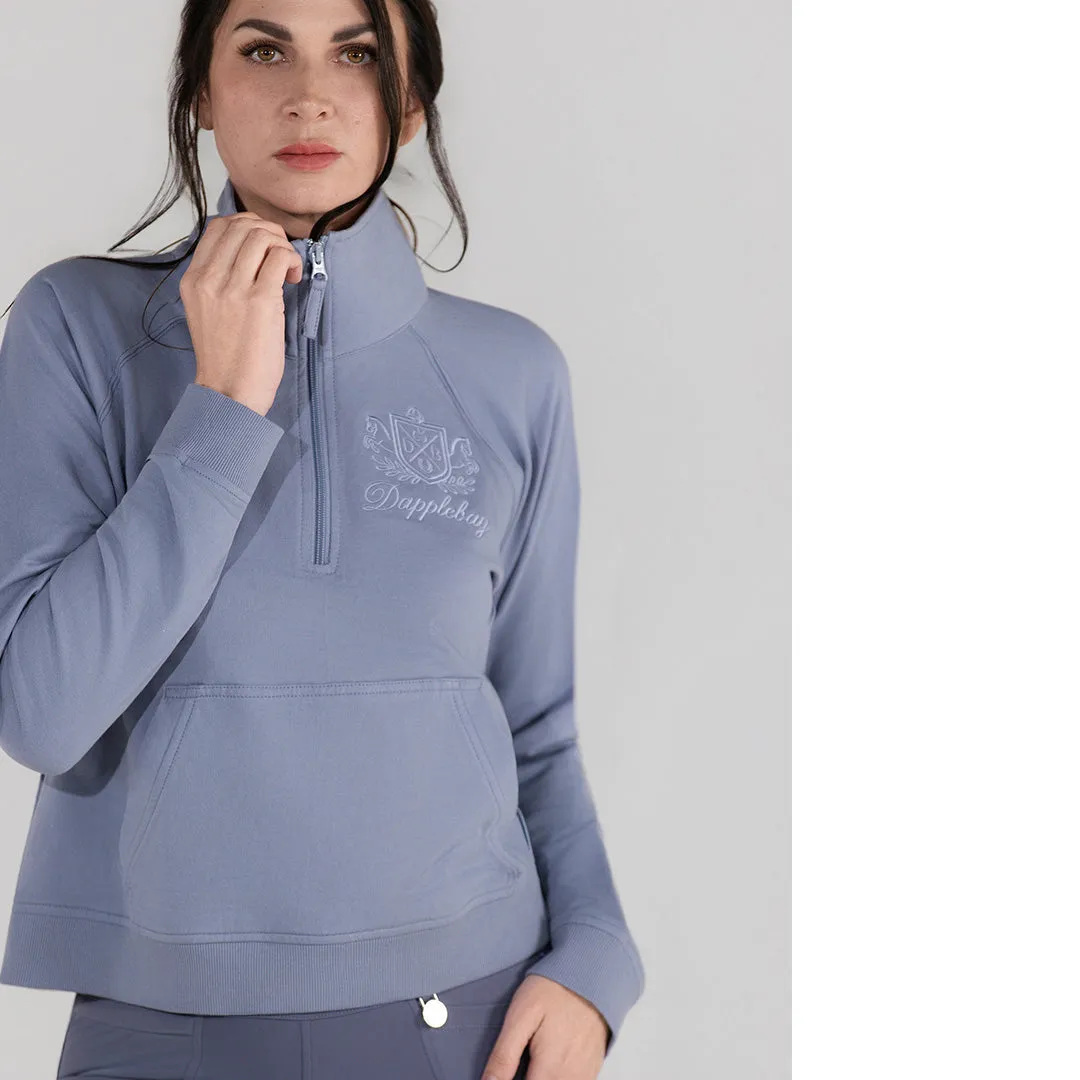 Dapplebay Crest halve zip trui ballet pink French terry