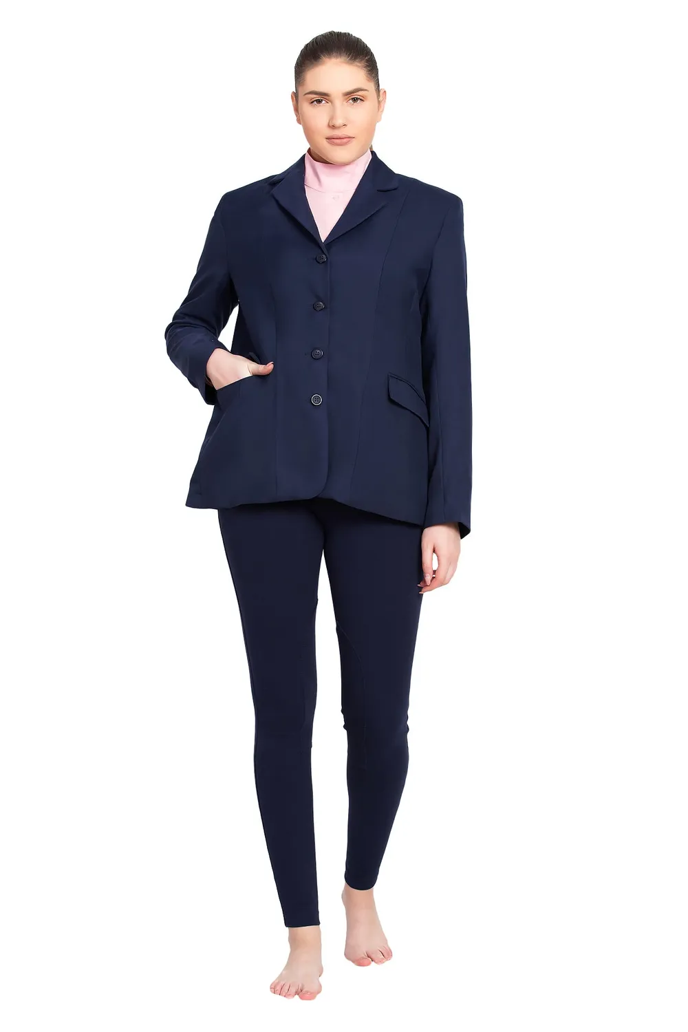 TuffRider Starter wedstrijdjasje dames navy licht twill