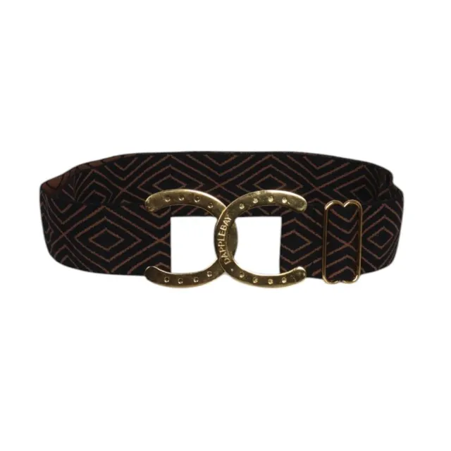Dapplebay Horse Shoe Belt Diamond riem zwart elastisch stretch