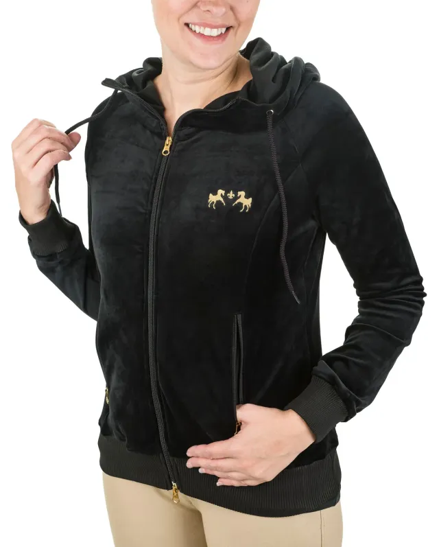 Equine Couture Coco dames fluwelen jas zwart lichtgewicht