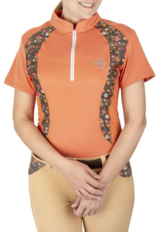 EcoRider Shelby dames sportshirt korte mouw bloemen