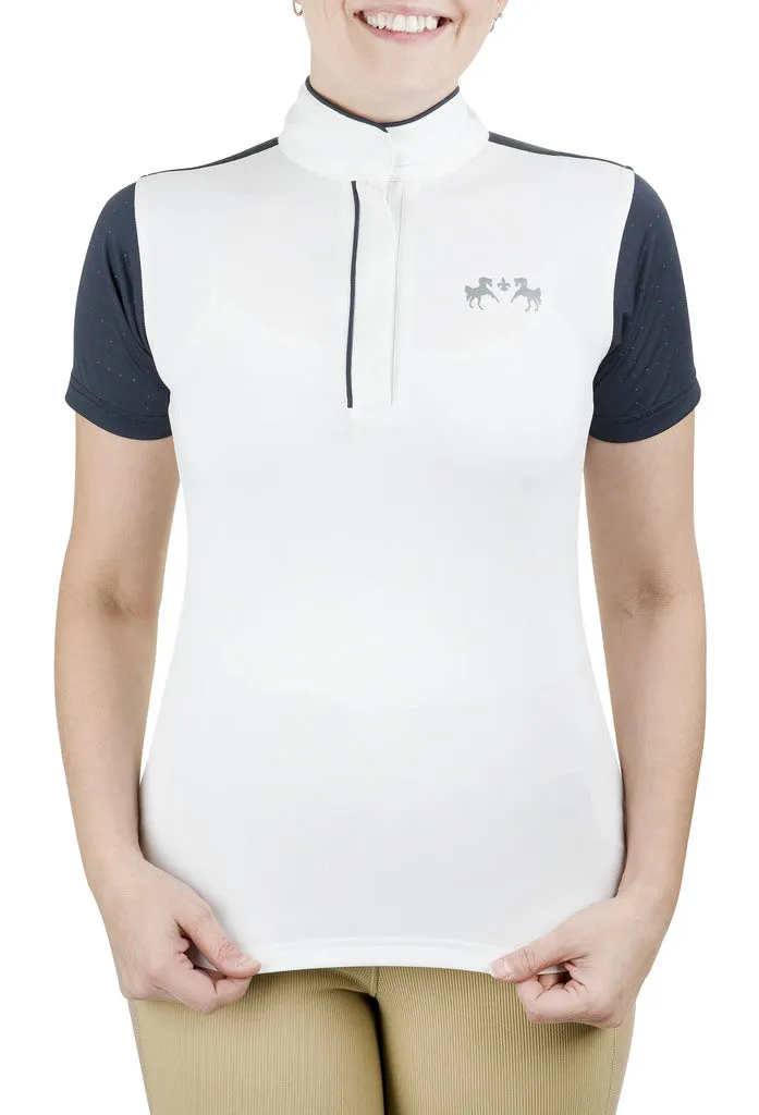 Equine Couture Magda EquiCool wedstrijdshirt wit navy