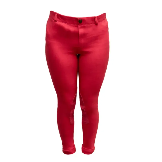 TuffRider Embroidered Pull On kinder jodhpurs Rood 14 katoen