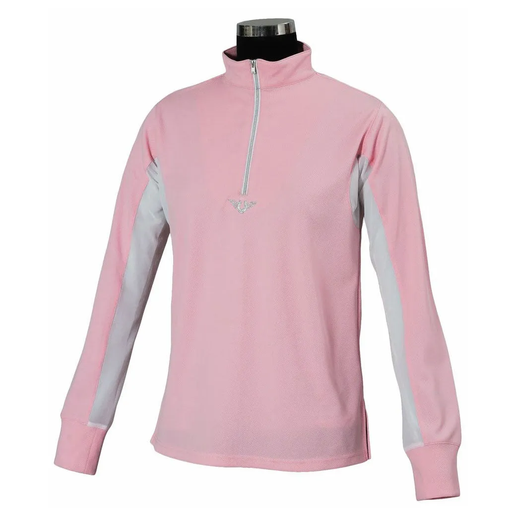 TuffRider Ventilated kinder rijshirt navy S lange mouw