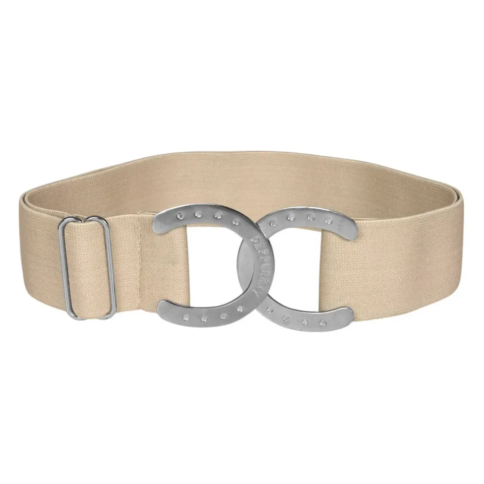 Dapplebay Horse Shoe riem beige goud elastisch