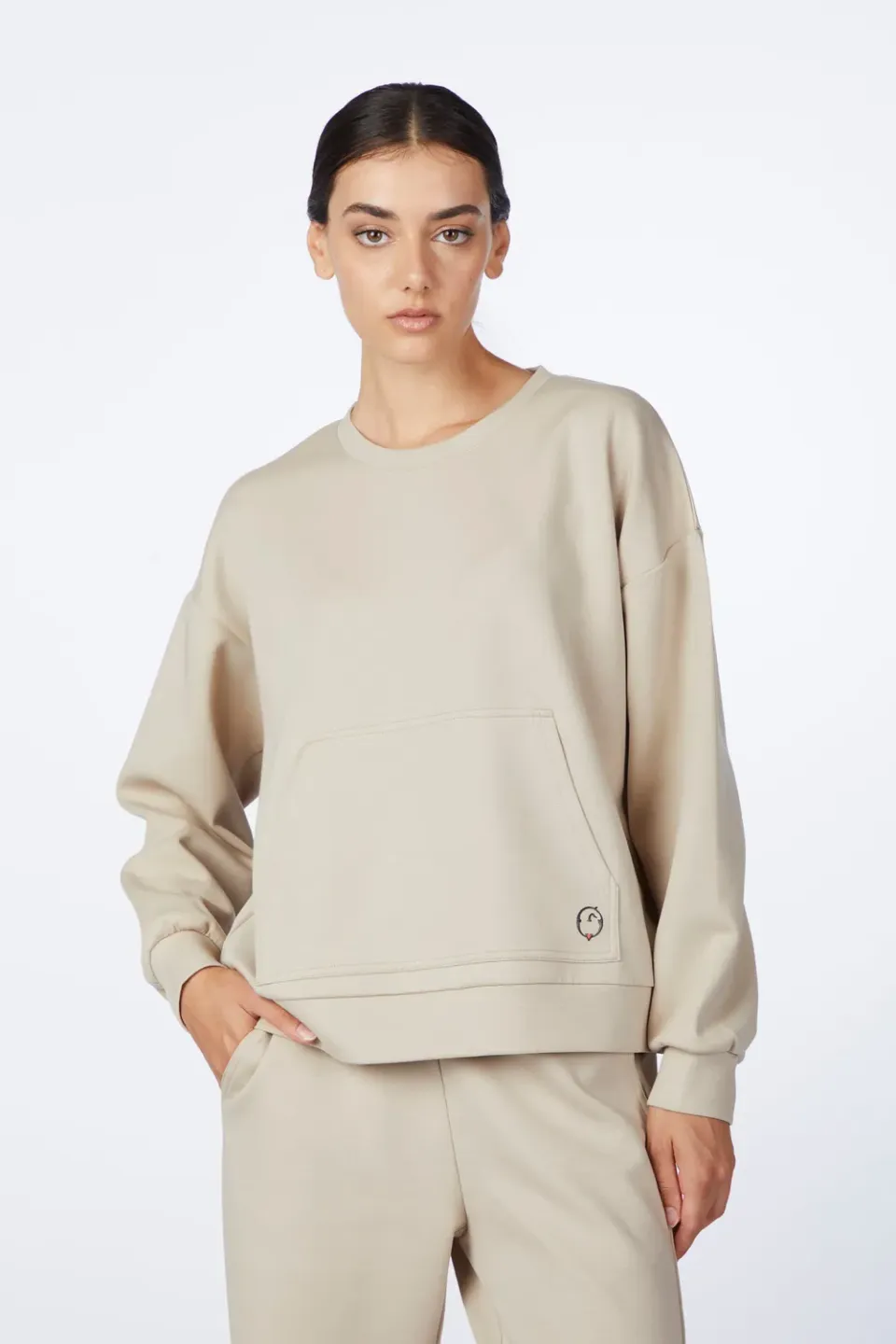 Vestrum Lynx sweater dames katoen met zak
