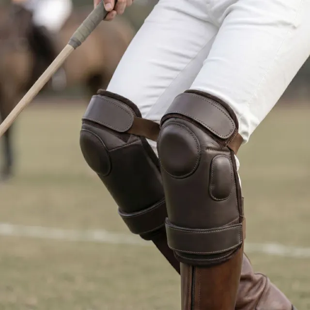TuffRider Polo kniebeschermers leder youth havana