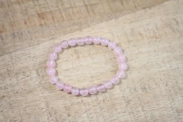 Mushabu Rozenkwarts 6mm armband elastisch