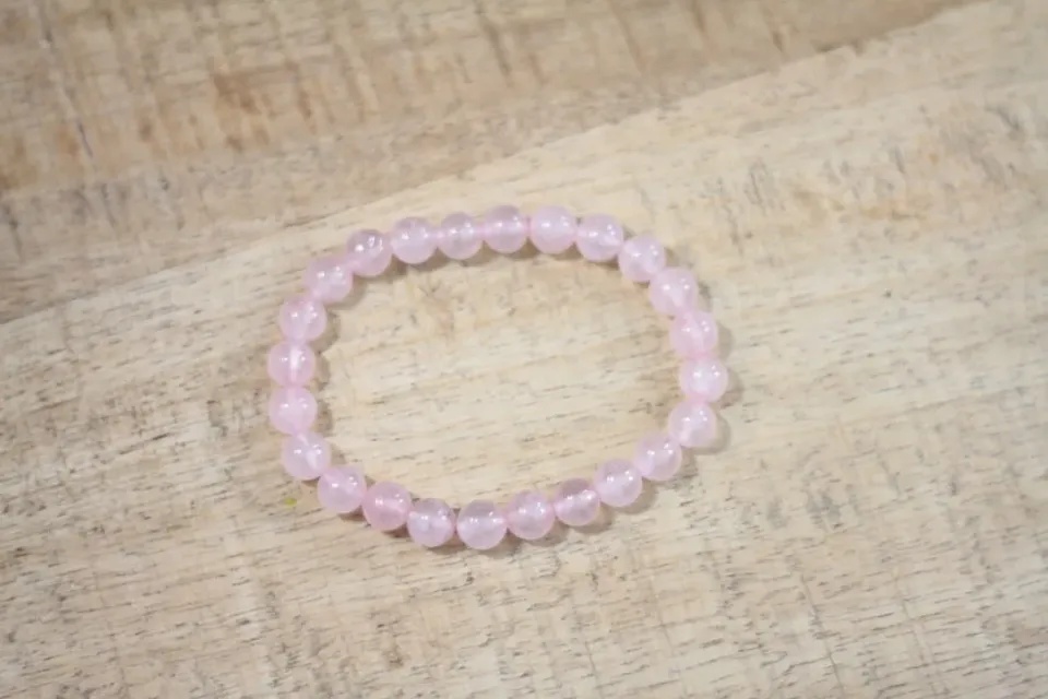 Mushabu Rozenkwarts 6mm armband elastisch