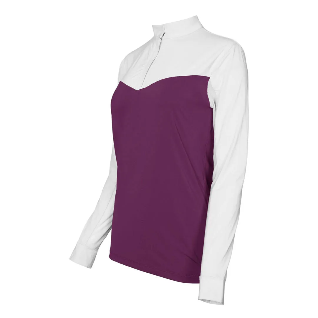 Dapplebay Lady 1/4 Zip wedstrijdshirt White Plum ijsgevoel