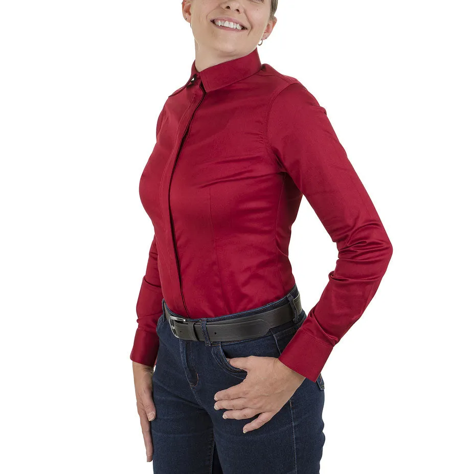 TuffRider Americana western blouse bordeaux dames stretch