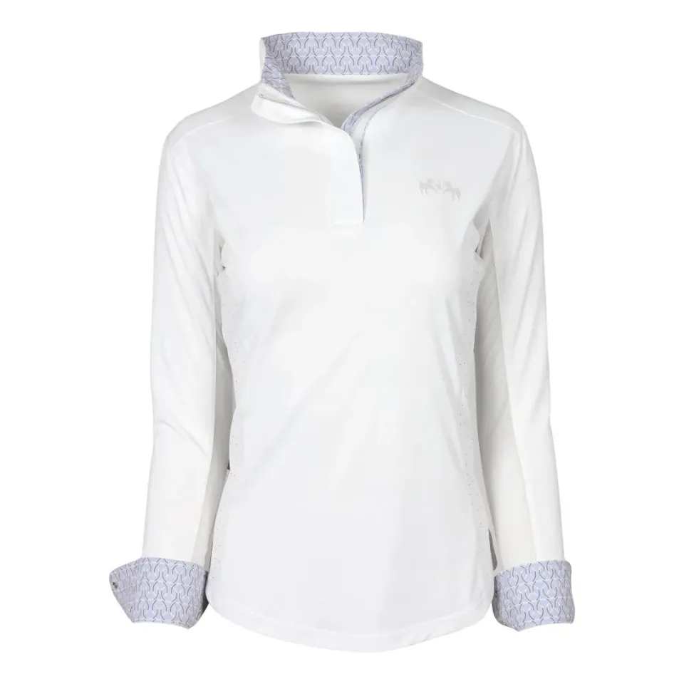 Equine Couture Monaco wedstrijdshirt wit dames lange mouw