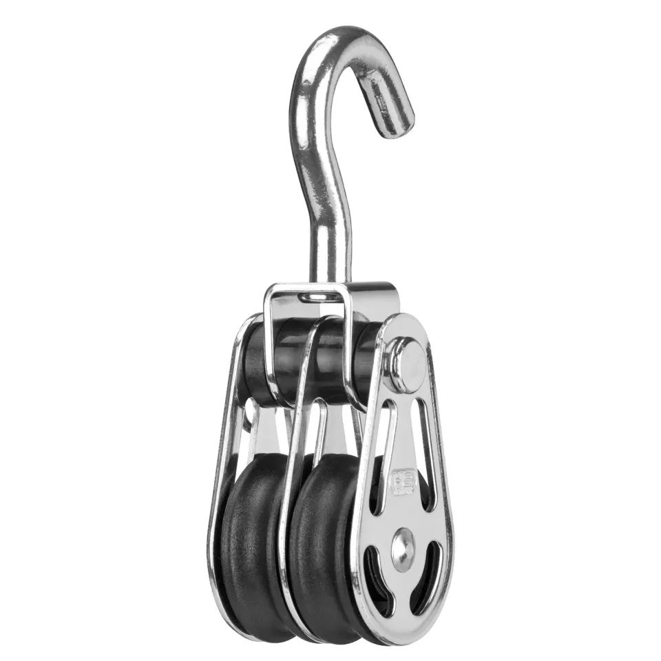 Herm Sprenger Gleitlager Blok 6 mm met Haak 2-Rols RVS