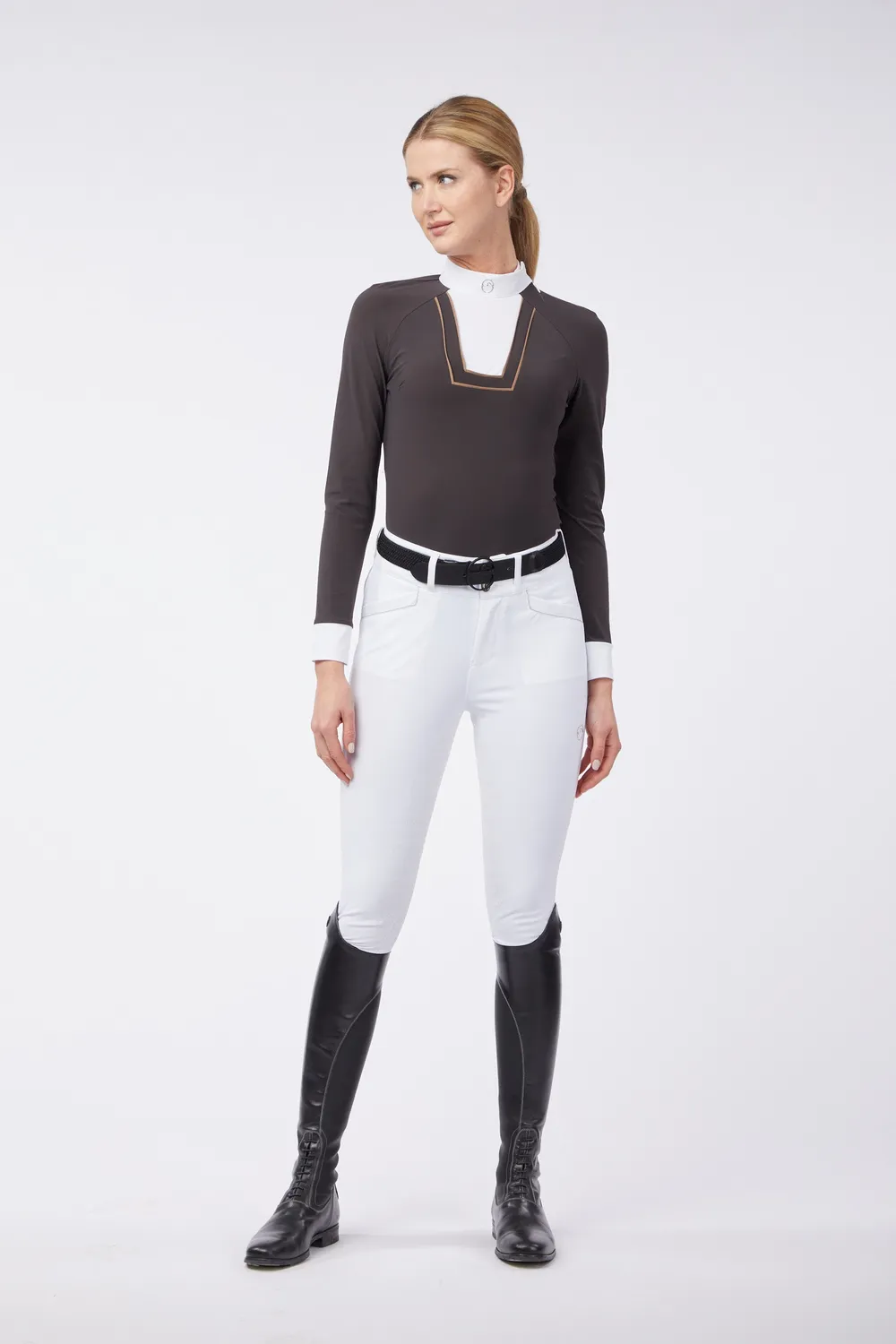 Vestrum Jena dames wedstrijdshirt lange mouw wit stretch