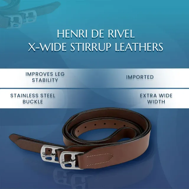 Henri de Rivel X-Wide stijgbeugelsriemen 54 Havana extra breed