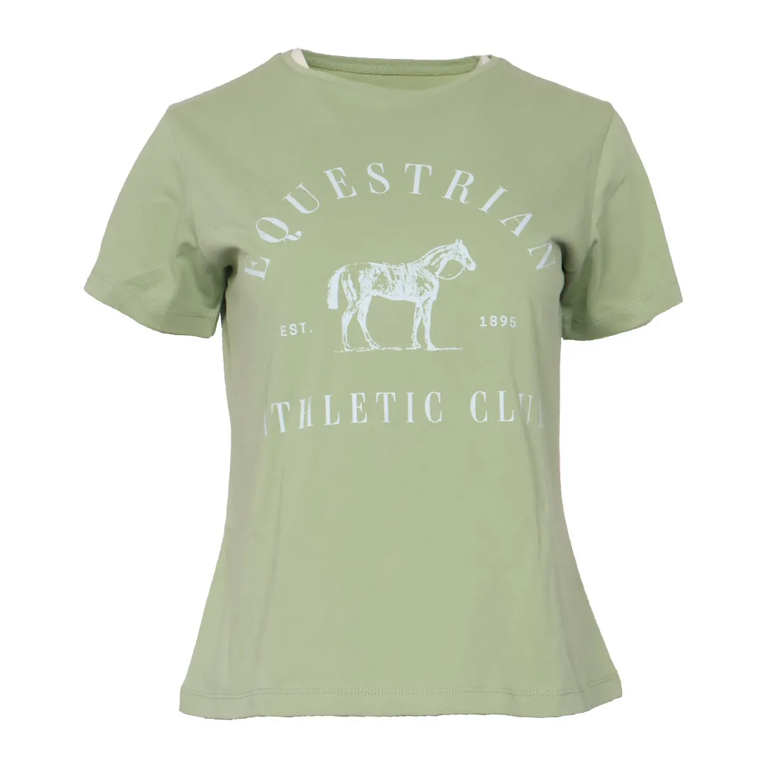Dapplebay Athletic Club T-shirt sage katoen boxy