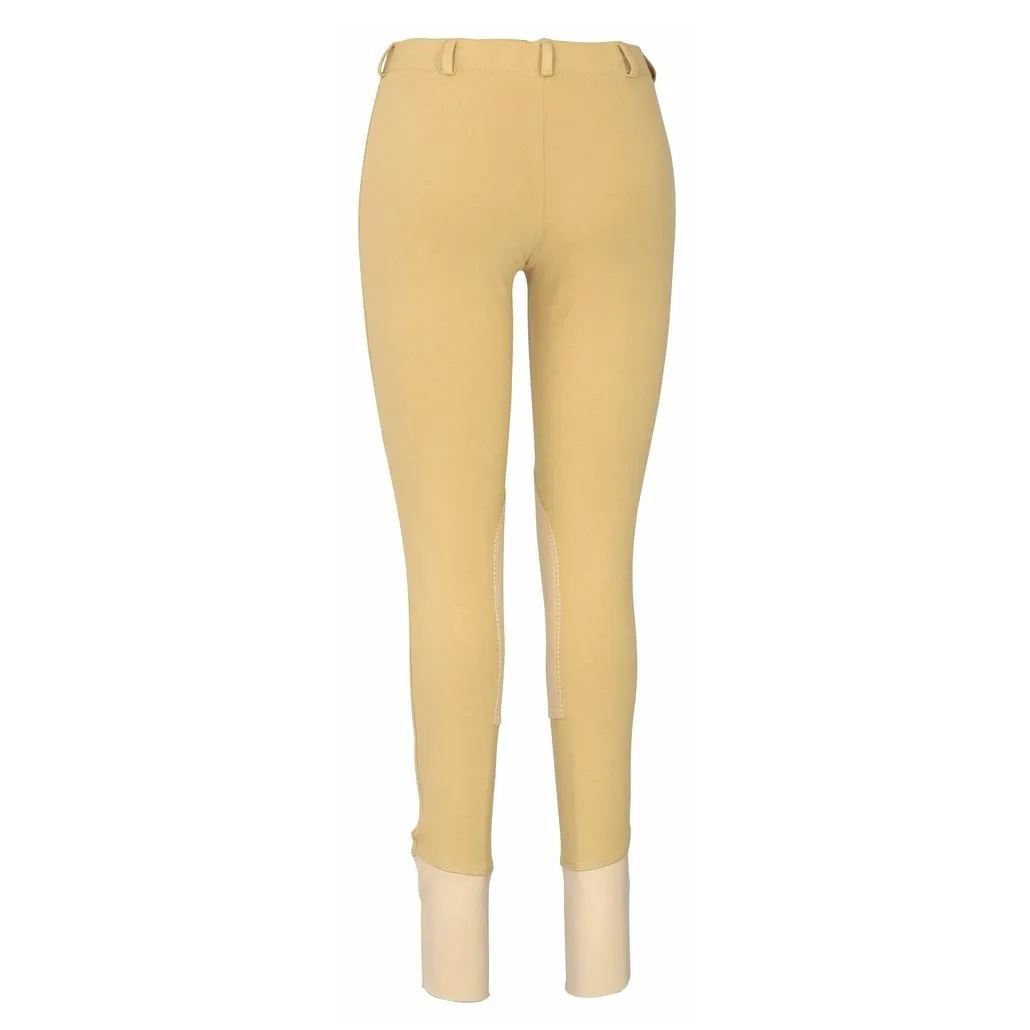 TuffRider Ladies Cotton Lowrise Pull-On Knee Patch rijbroek zwart katoen