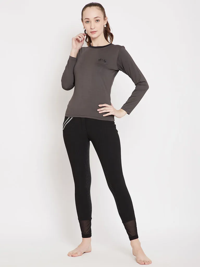 Equine Couture Equilibrium shirt Duck Green lange mouw stretch