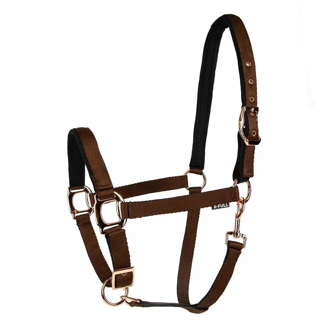 Lettia Rosegold leren halster breakaway zwart cob