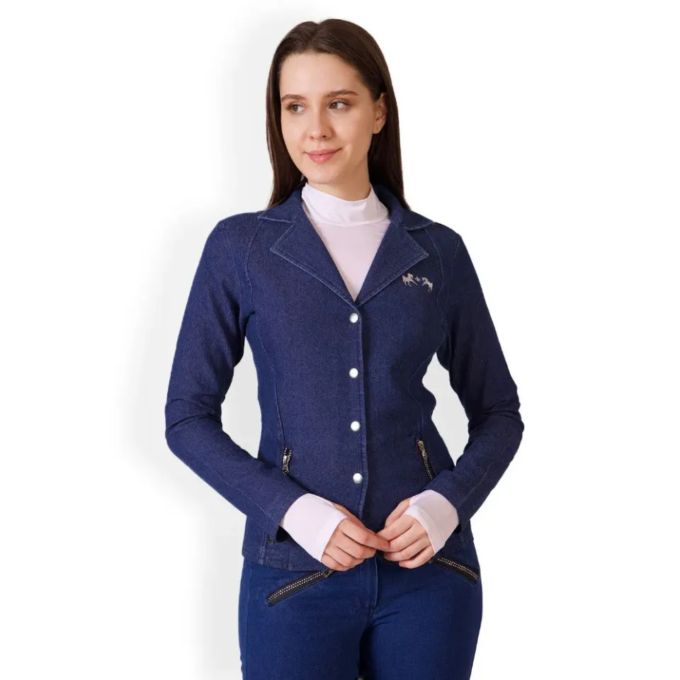 Equine Couture Denim and Diamonds wedstrijdjas navy stretch