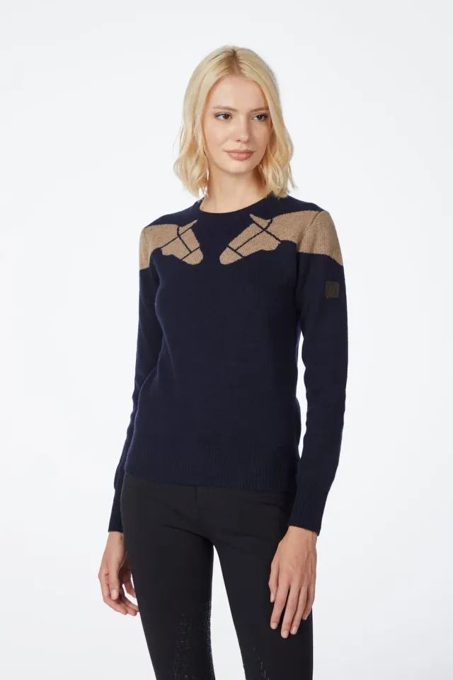 Vestrum Chennai trui dames wol cashmere paard